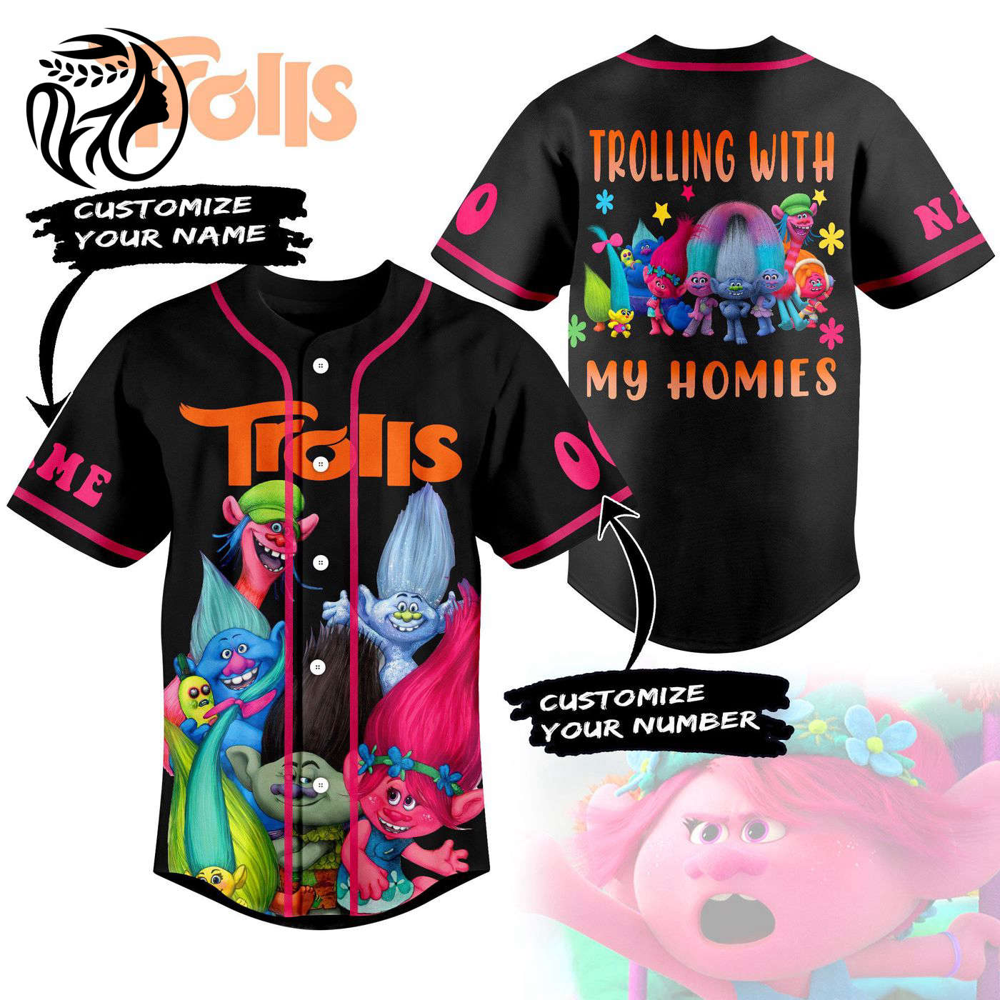 Trolls Baseball Jersey For Men Women And Kids Gift