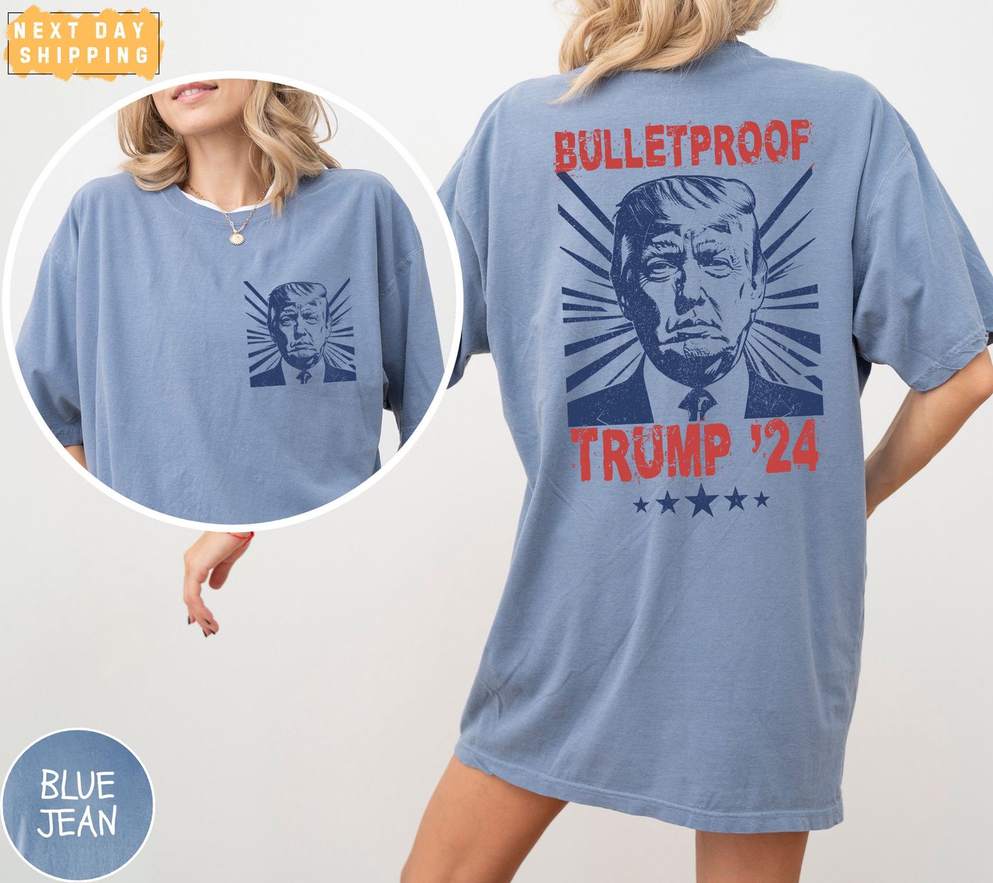 Trump Shot Shirt: Survived Shooter Tee MAGA Bulletproof Tee for Trump Supporters