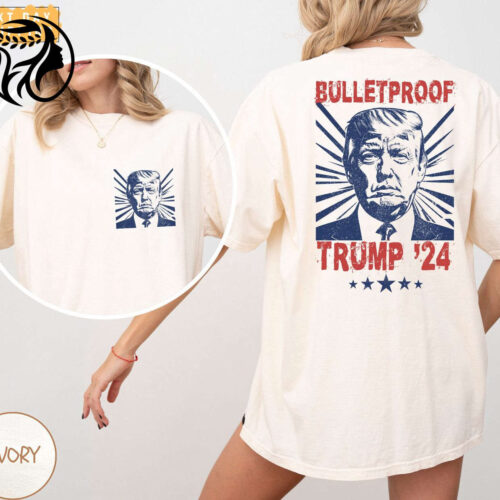 Trump Shot Shirt: Survived Shooter Tee MAGA Bulletproof Tee for Trump Supporters