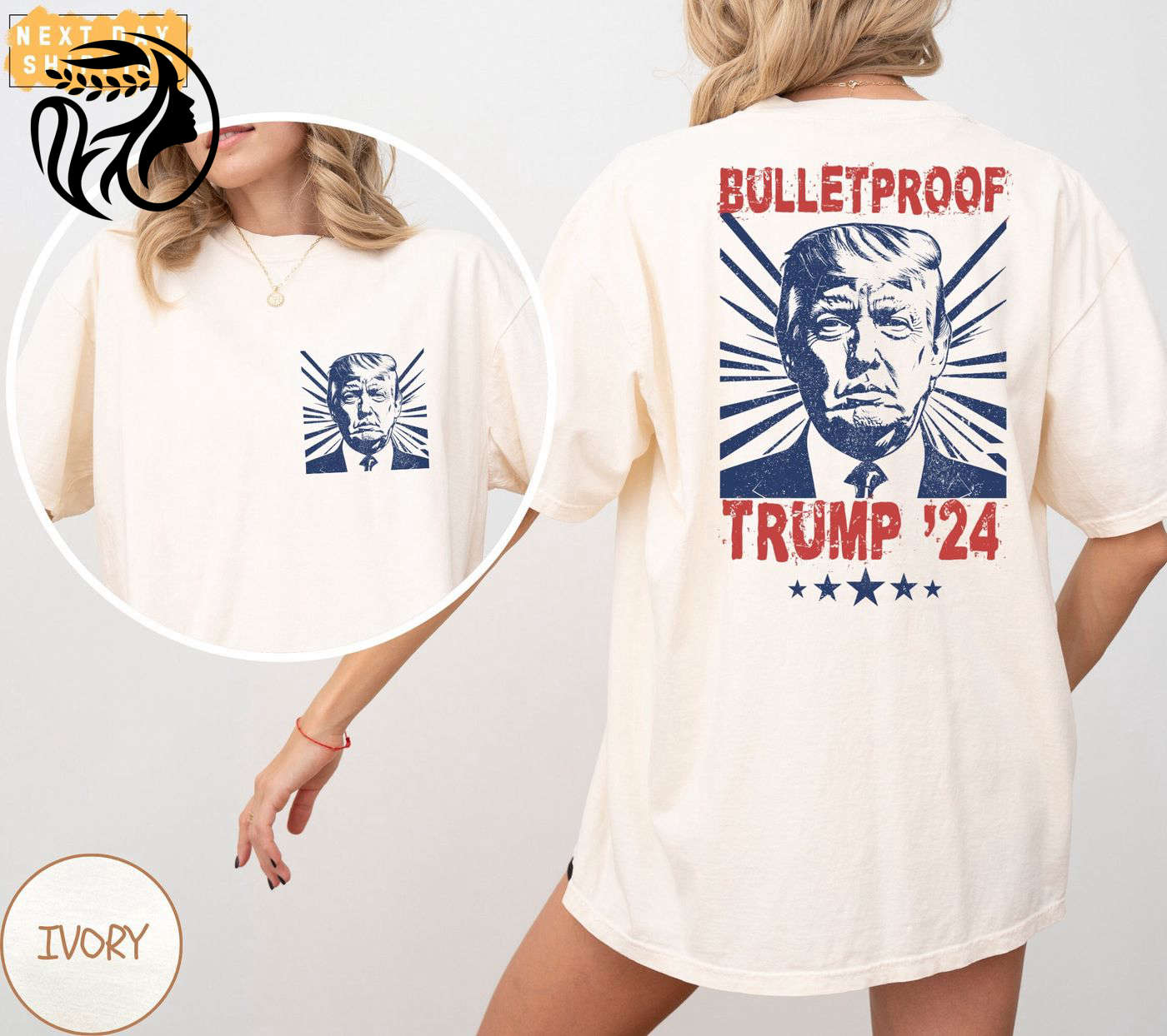 Trump Shot Shirt: Survived Shooter Tee MAGA Bulletproof Tee for Trump Supporters