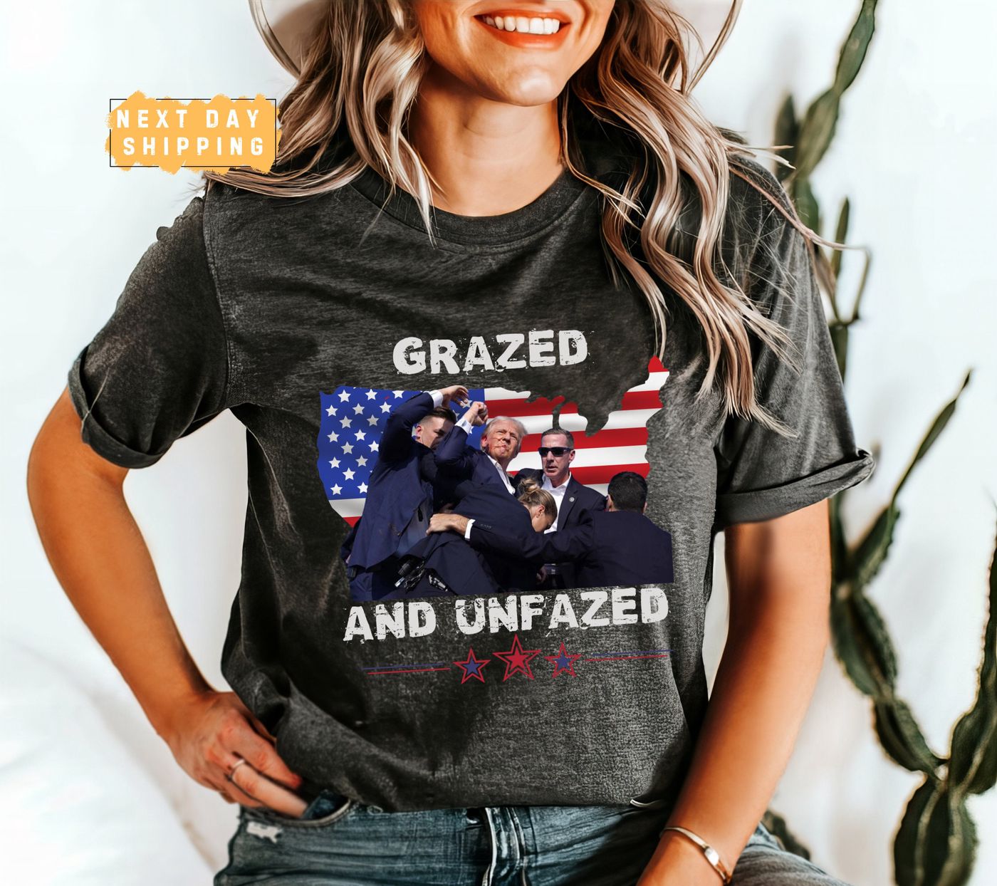 Trump Shot Shirt: Grazed & Unfazed Tee Failed Assassination Trump 2024 Support Trump Shot Shirt: Grazed & Unfazed Tee Failed Assassination Trump 2024 Support