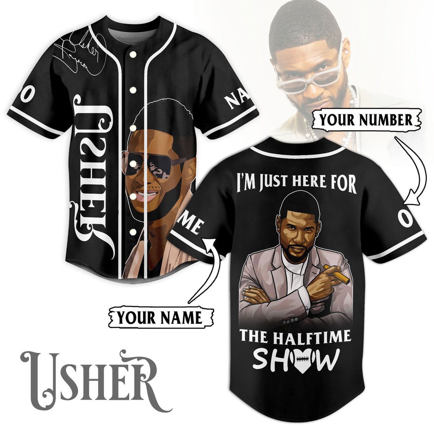 Usher Baseball Jersey For Men Women And Kids Gift