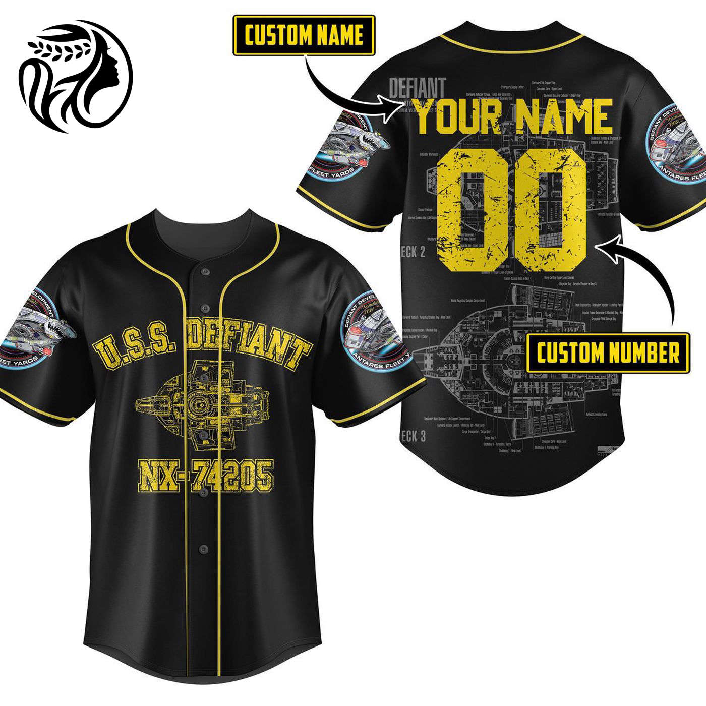 USS Defiant Star Trek Baseball Jersey For Men Women And Kids Gift