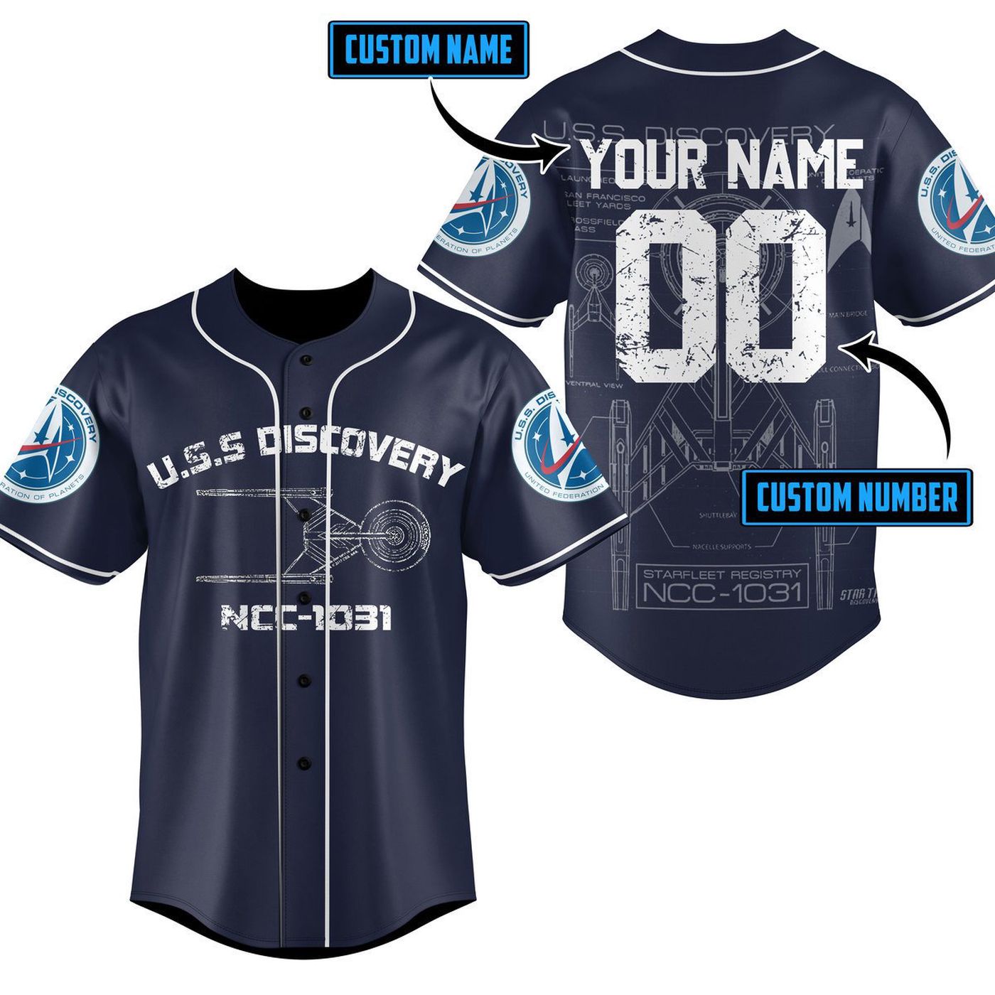 USS Discovery Baseball Jersey For Men Women And Kids Gift