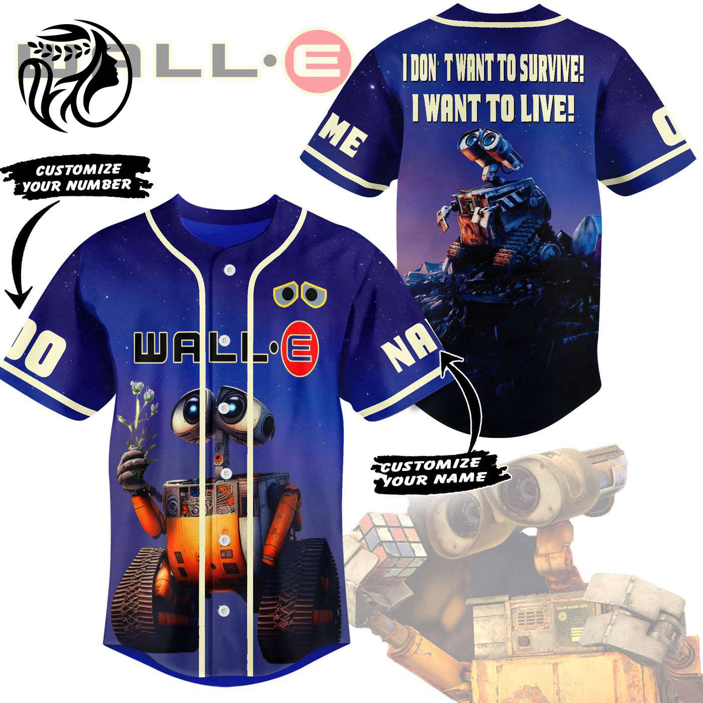 Wall-E Baseball Jersey For Men Women And Kids Gift