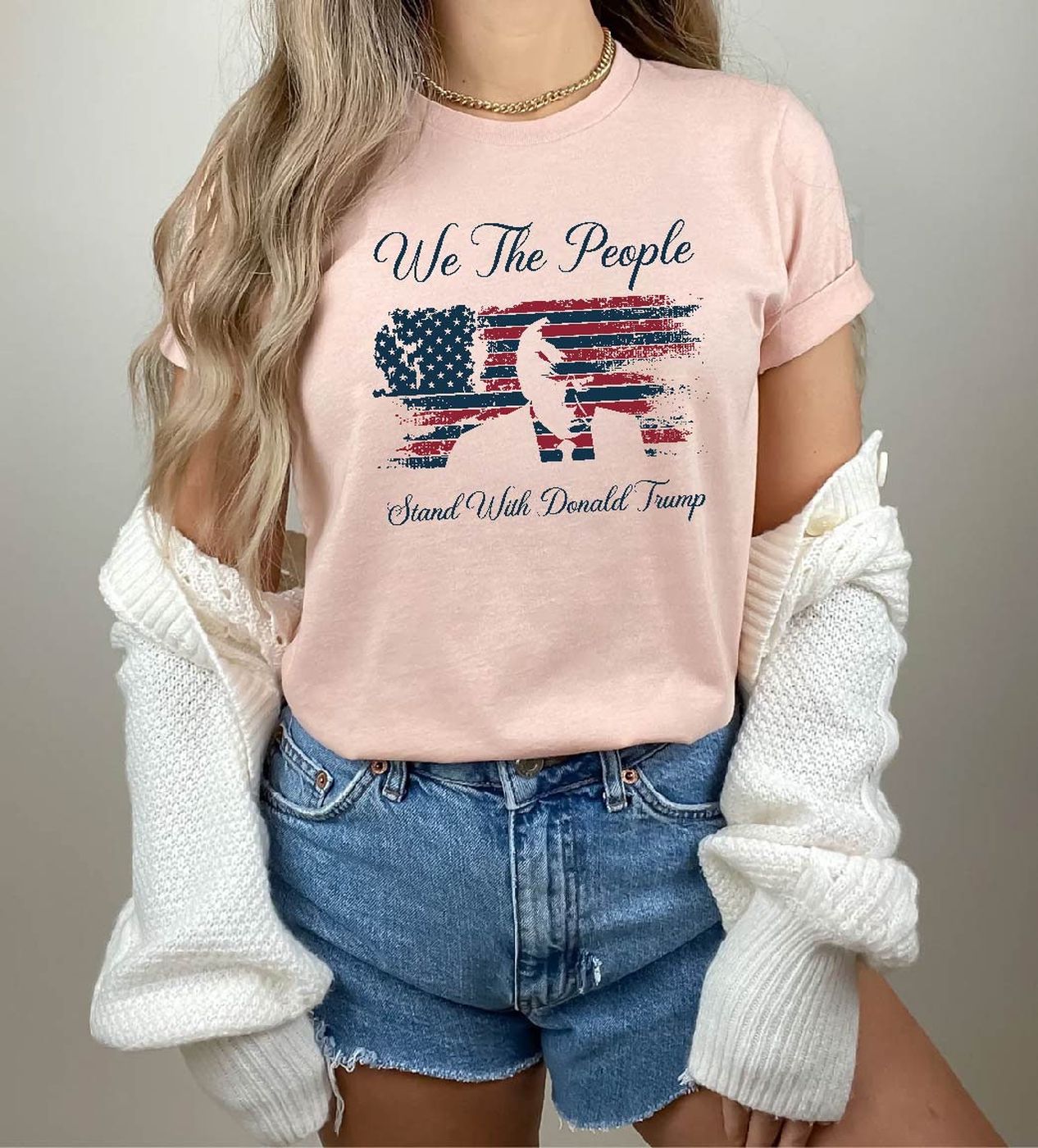 Stand with Donald Trump in 2024: Support Trump Shirt Politics Tee – Republican Shirt