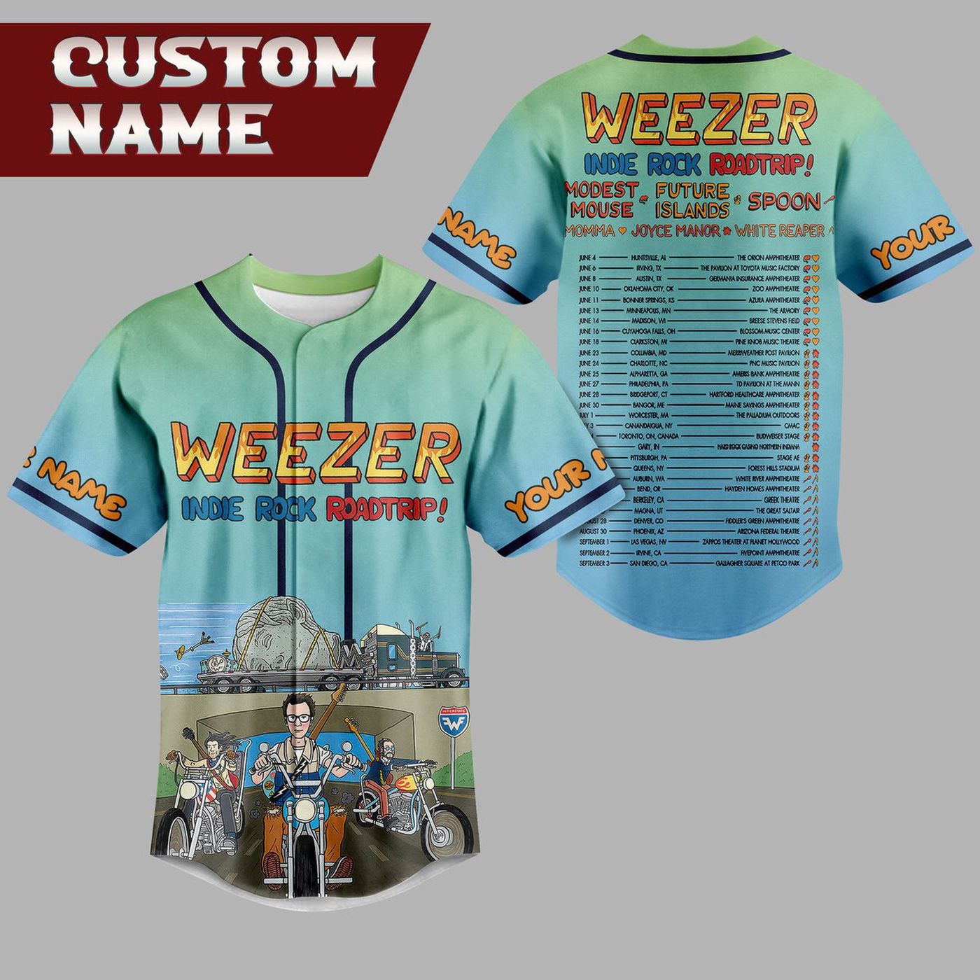 Weezer Baseball Jersey For Men Women And Kids Gift