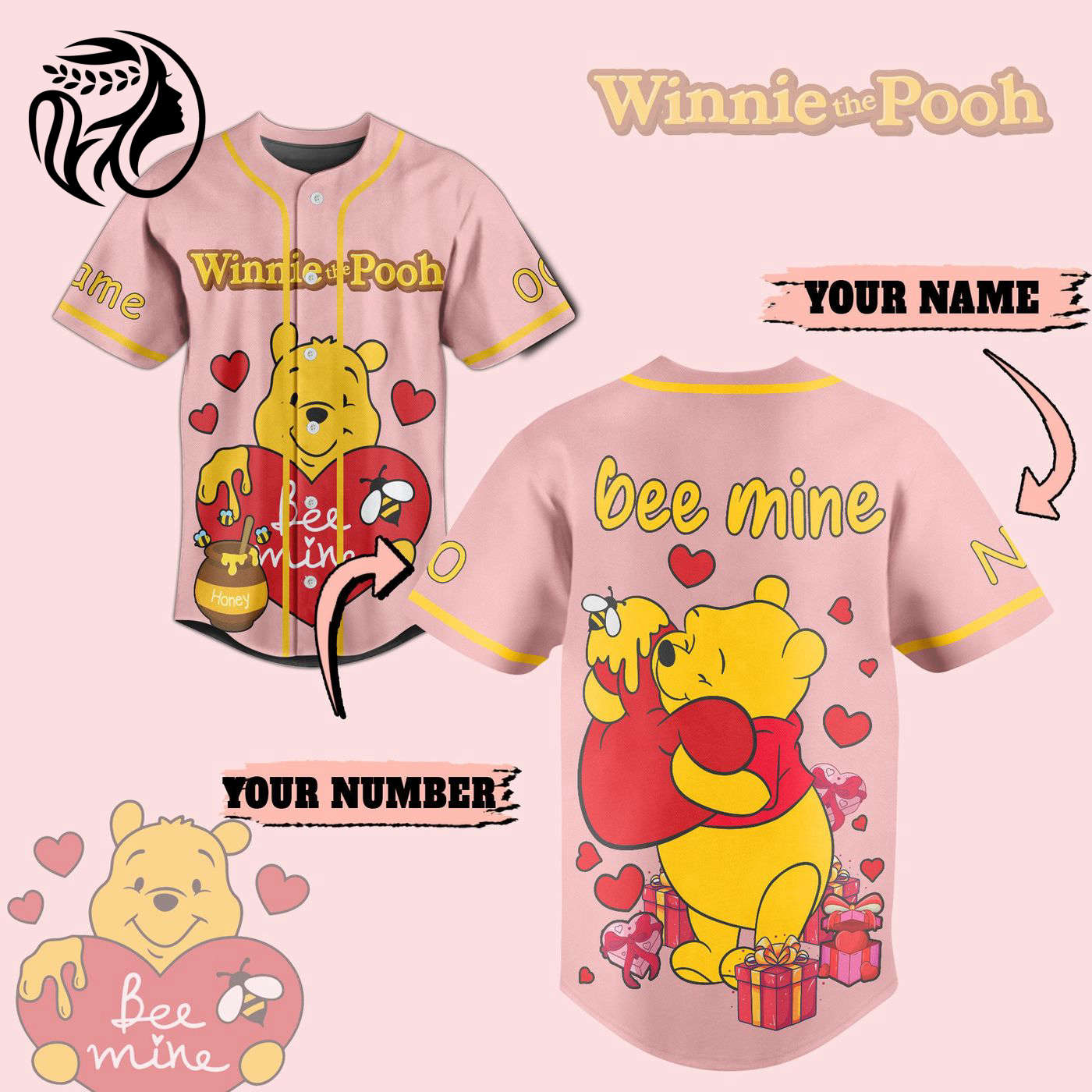 Winnie-the-Pooh Baseball Jersey For Men Women And Kids Gift