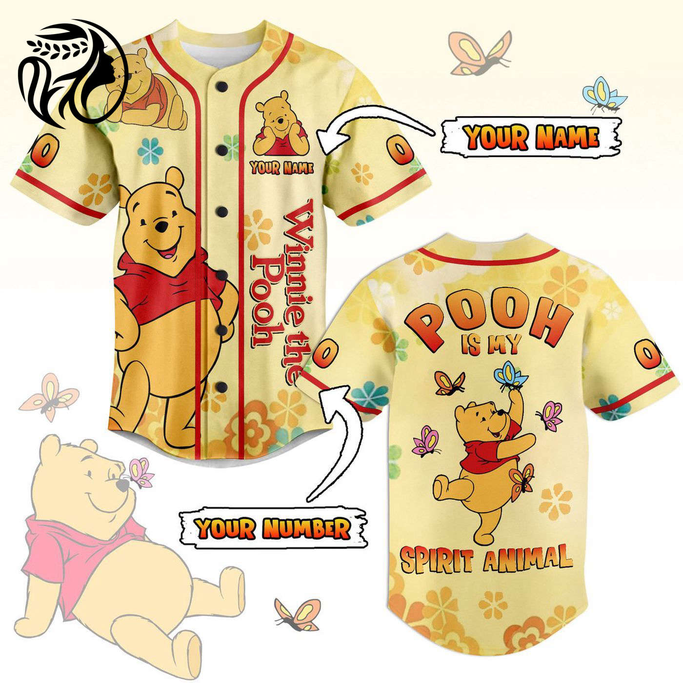 Winnie-the-Pooh Baseball Jersey For Men Women And Kids Gift