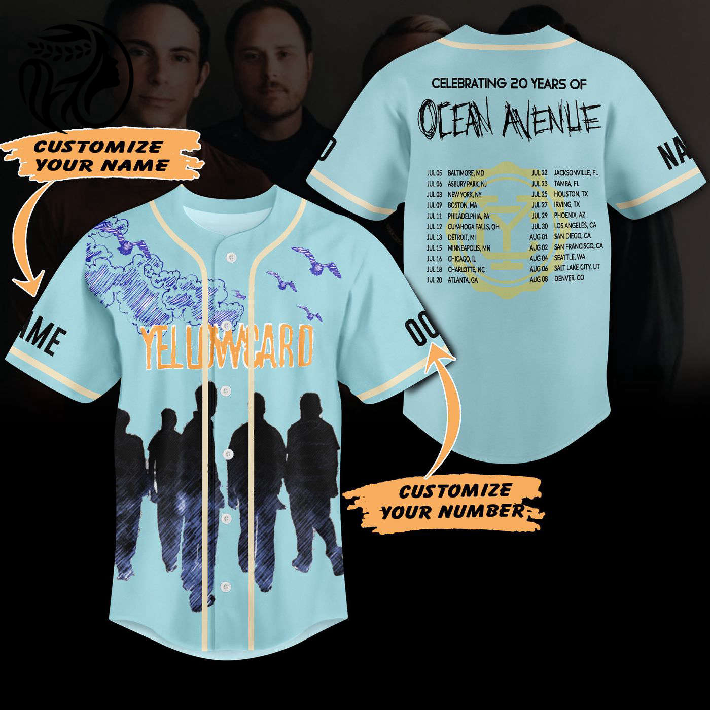 Yellowcard Baseball Jersey For Men Women And Kids Gift