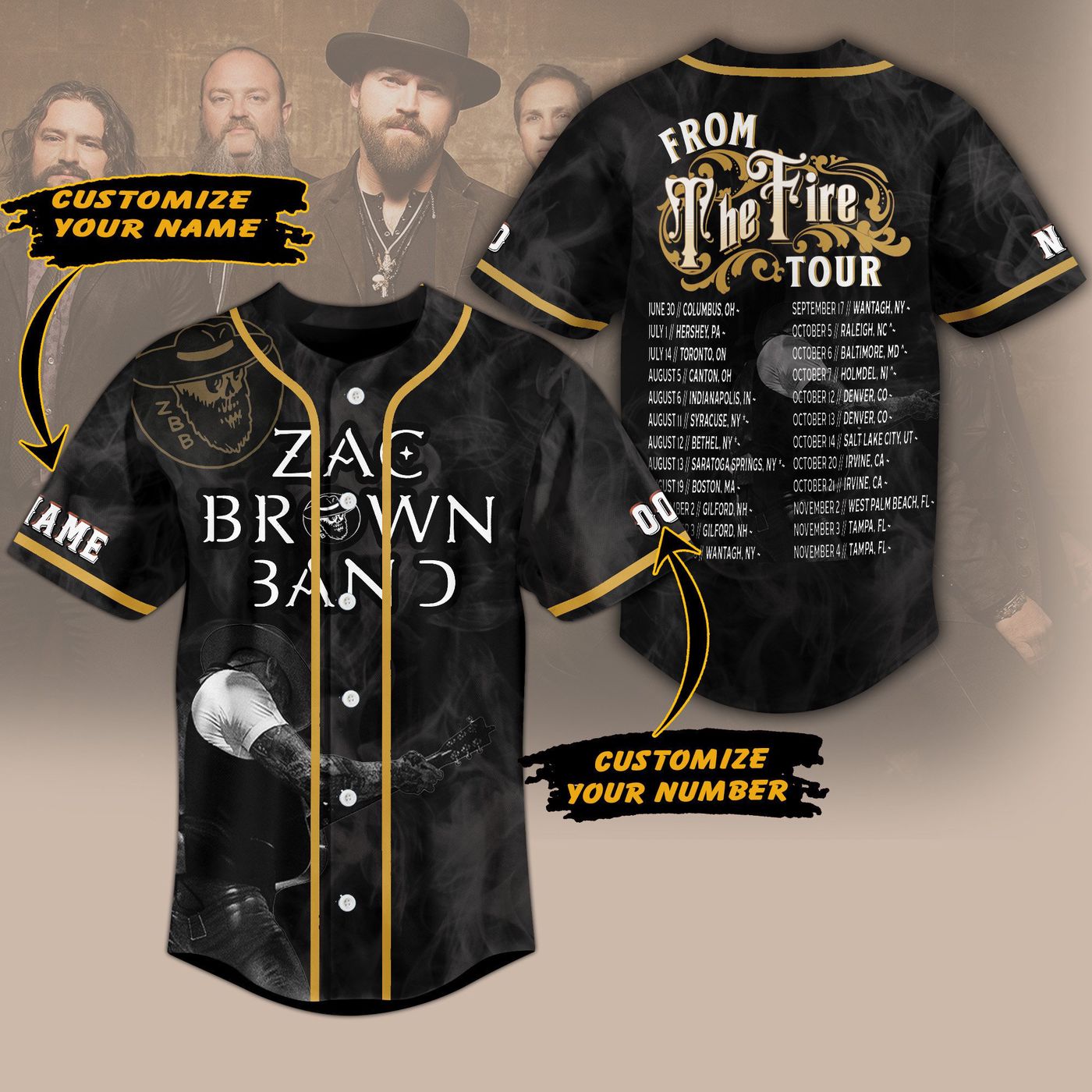 Zac Brown Band Baseball Jersey For Men Women And Kids Gift