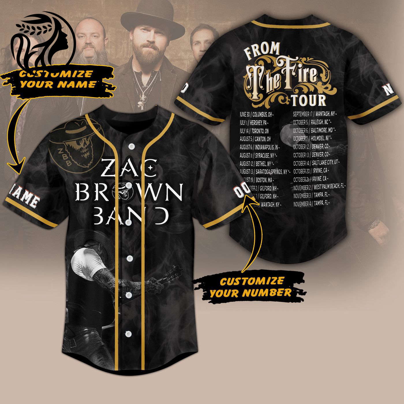 Zac Brown Band Baseball Jersey For Men Women And Kids Gift