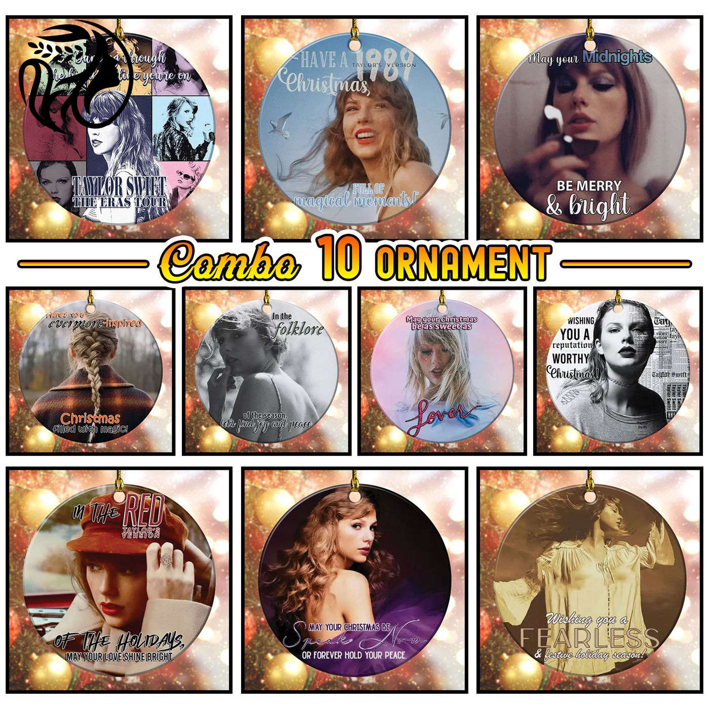 10PCS Taylor Swift Fixed Shape 2-sided Acrylic Ornament Gift