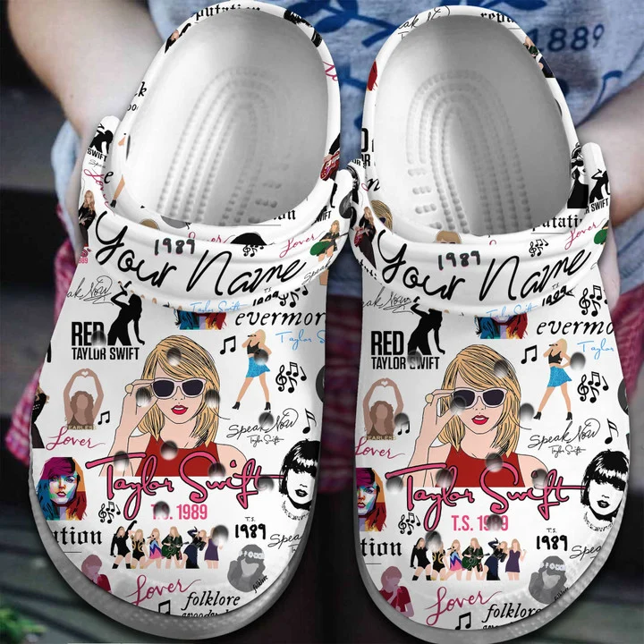Get Stylish Custom White Clogs for Taylor Swift Fans – Personalized Name Design