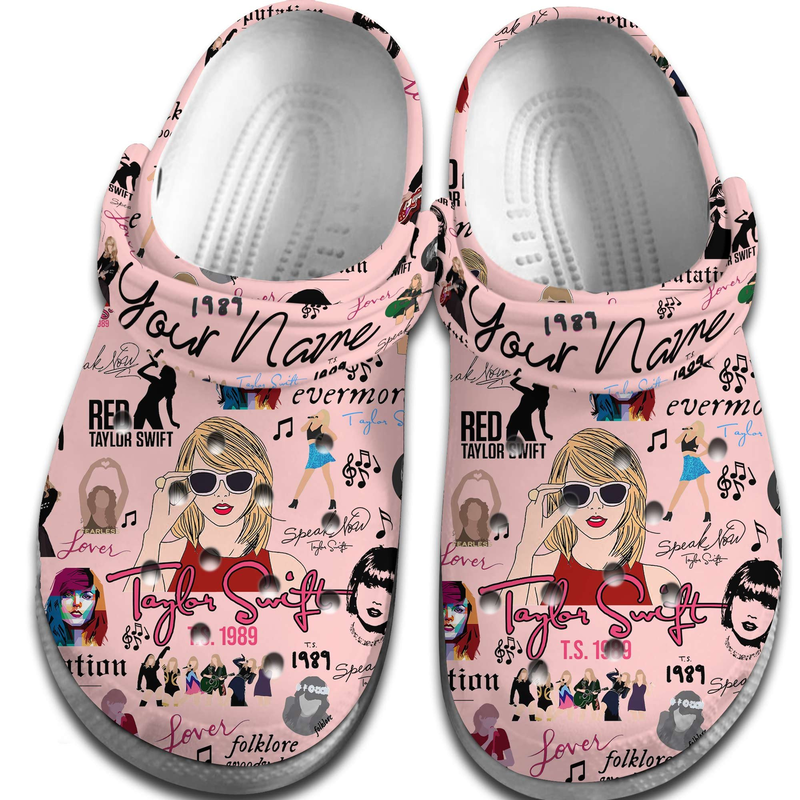 Stylish Pink Taylor Swift Clogs for Kids & Adults – Customizable & Pretty Singer-Inspired Footwear