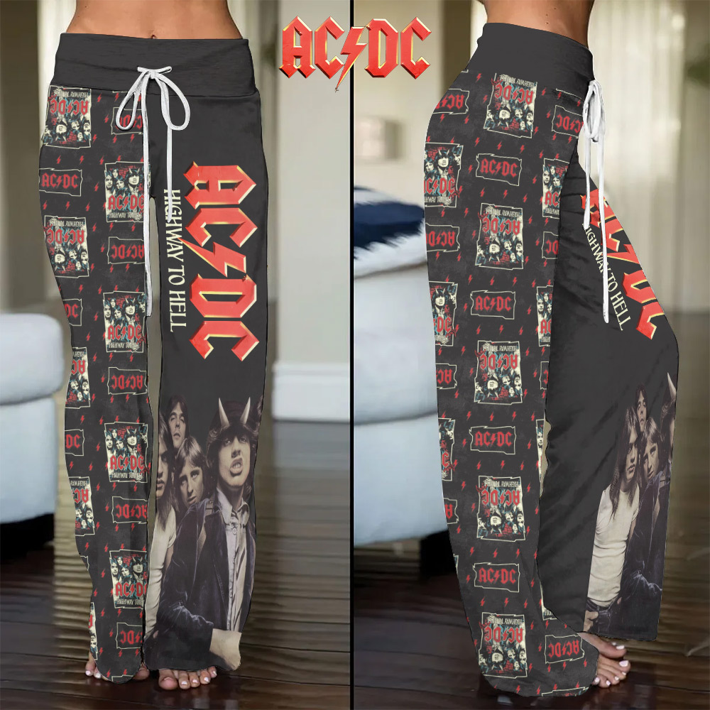 AC/DC High-Waisted Straight-Leg Trousers  – Gift for Women