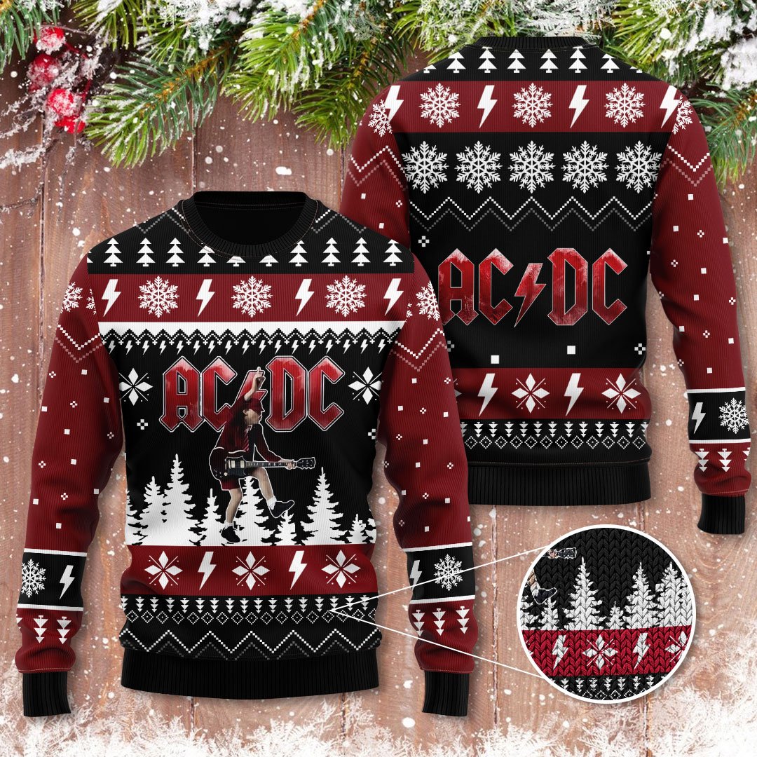 AC/DC 3D Ugly Sweater Gift – Gift for Men Women Christmas Day