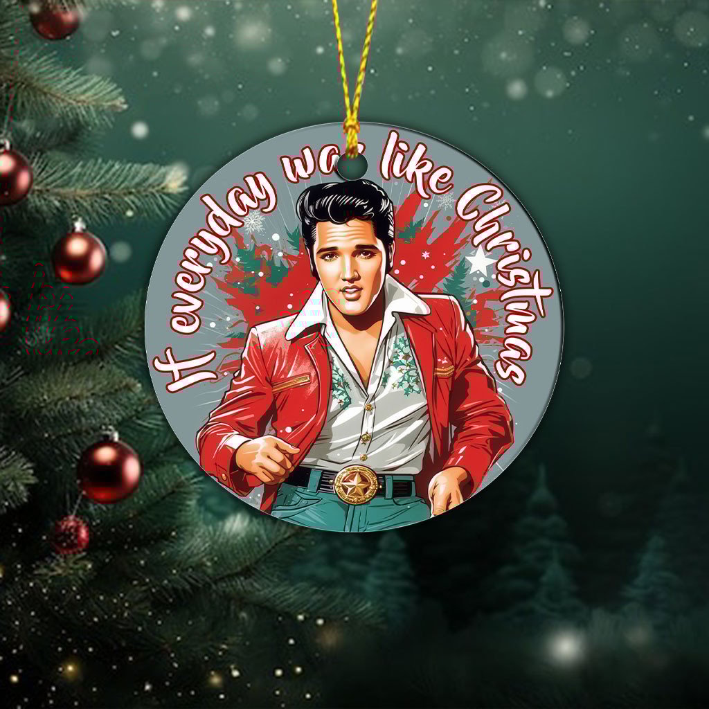 Elvis Presley 2-Side Printed Acrylic Ornament  – Gift for Christmas Day