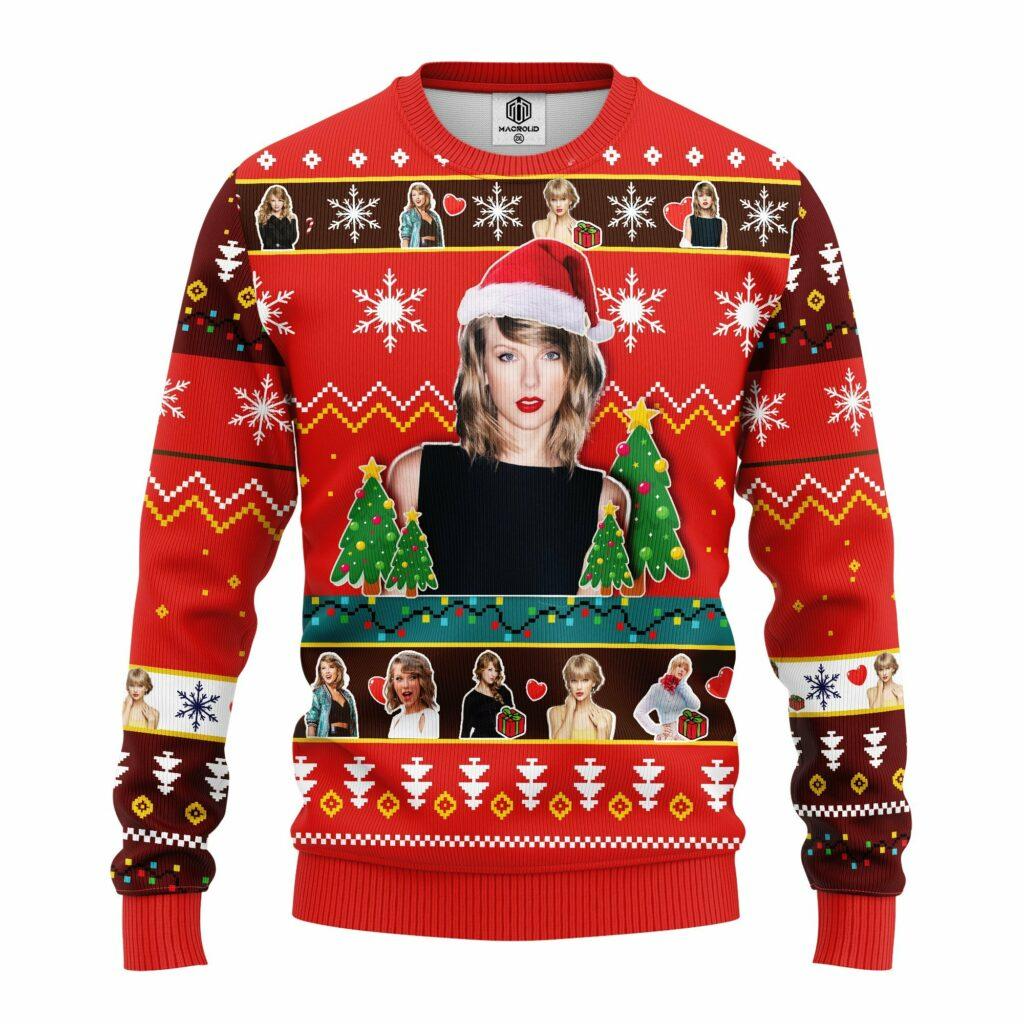 Get Festive with Xmas Taylor Swift Singer Gift & Ugly Christmas Sweater – Perfect for Santa Fans!