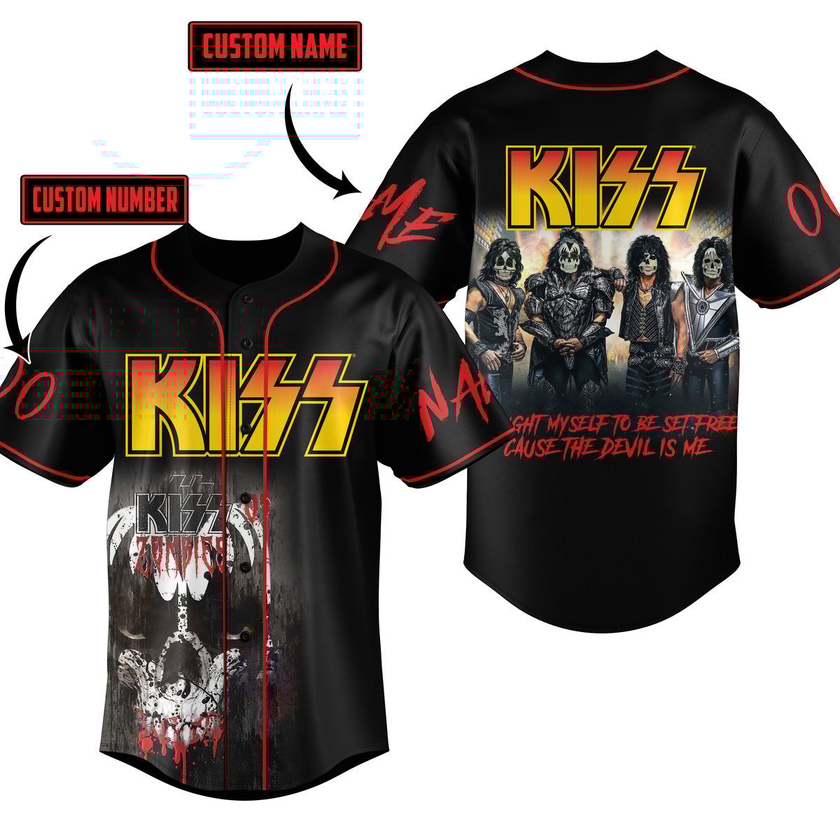 Kiss Baseball Jersey For Men Women And Kids Gift