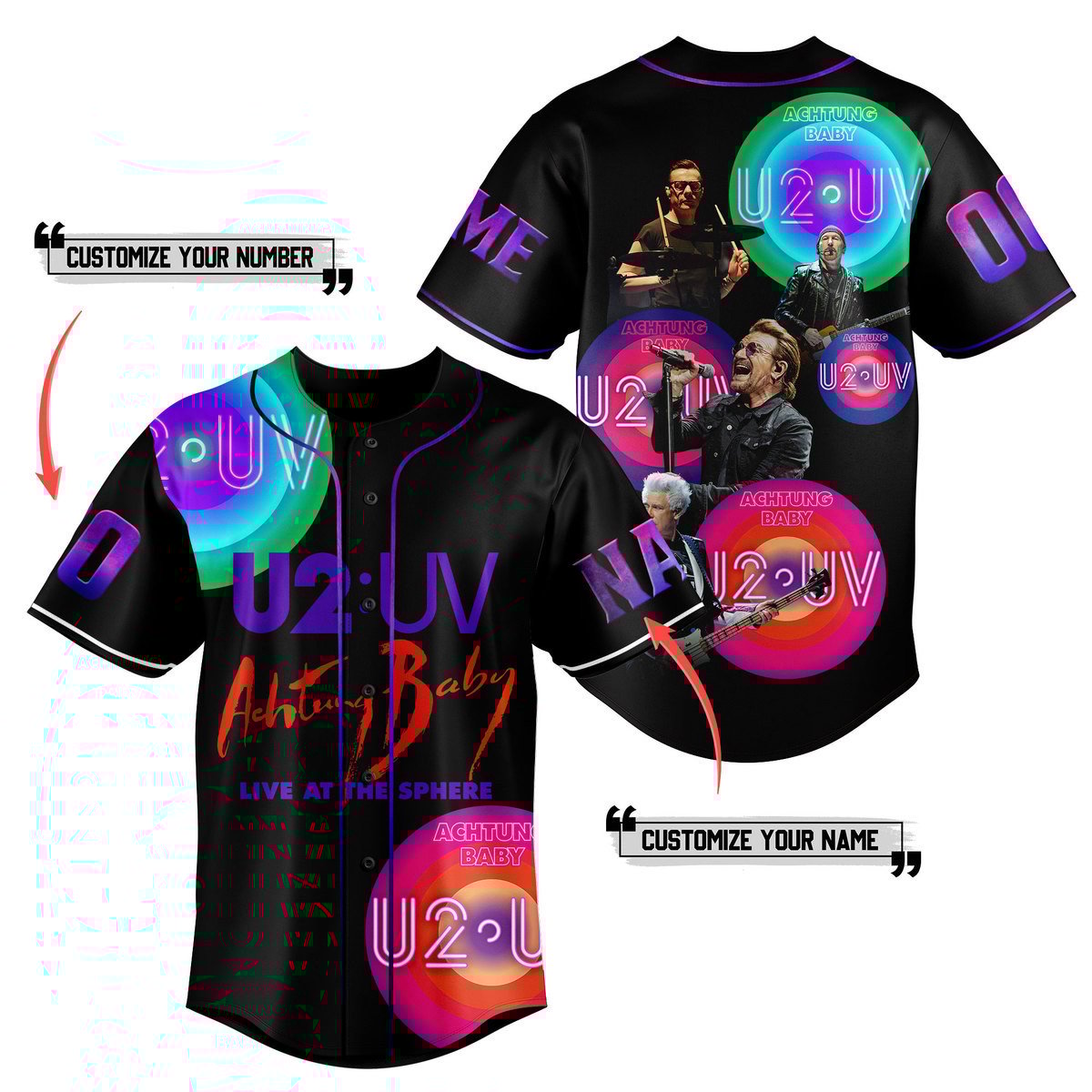 U Gift UV Achtung Baby Live at Sphere Baseball Jersey For Men Women And Kids Gift