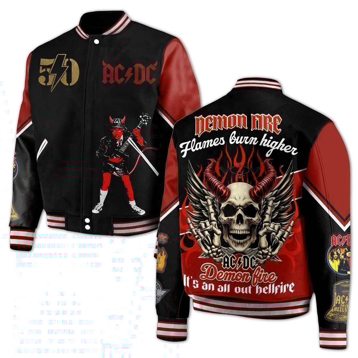 ACDC Fire New Premium Baseball Jacket Gift For Fan