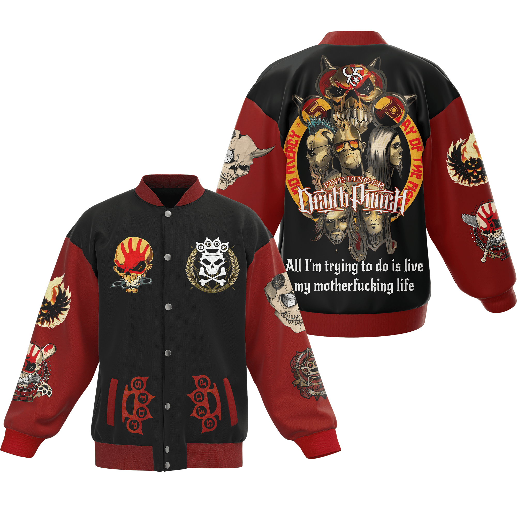 Five Finger Death Punch New Premium Baseball Jacket Gift For Fan