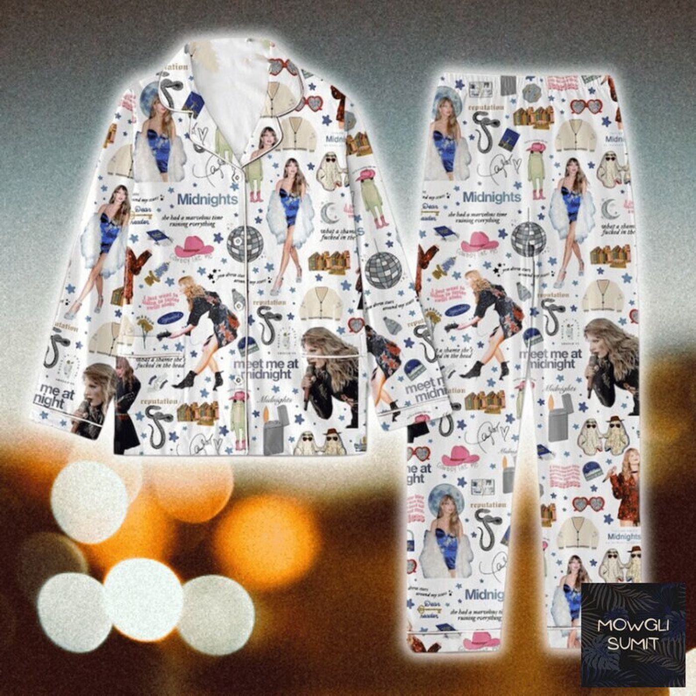 1989 Taylor s Blue Pajamas Set: Eras Tour Edition – Stylish & Cozy Sleepwear