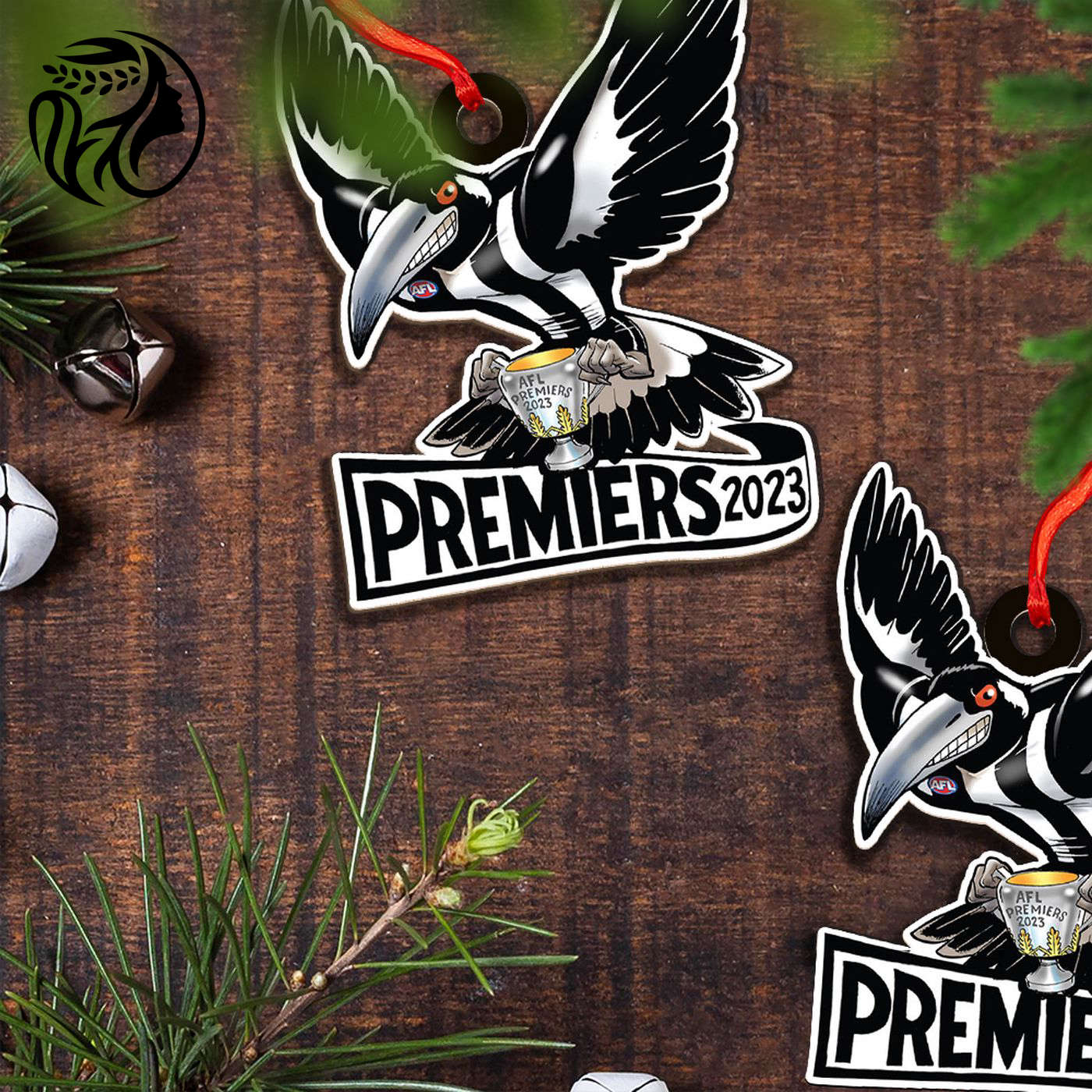2023 AFL Premiers Collingwood FC Clear 1-Sided Acrylic Ornament  – Gift for Christmas Day