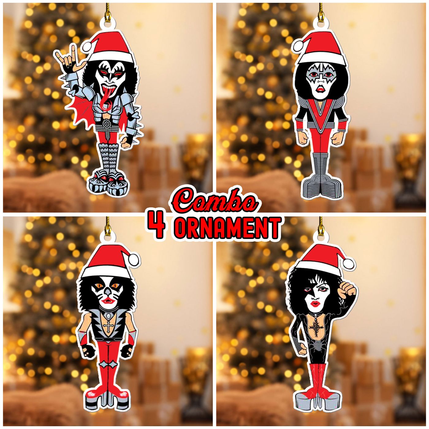 4PCS Kiss Band Custom Shape-sided Acrylic Ornament Gift