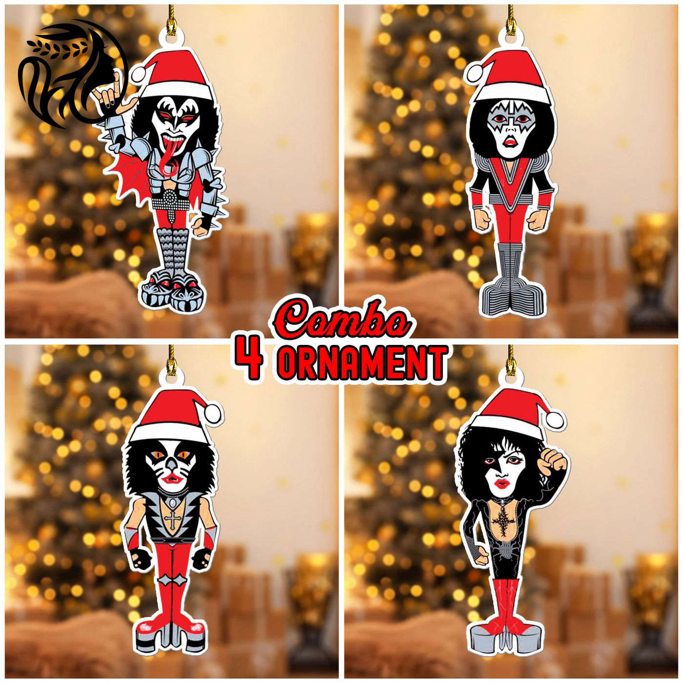 4PCS Kiss Band Custom Shape-sided Acrylic Ornament Gift