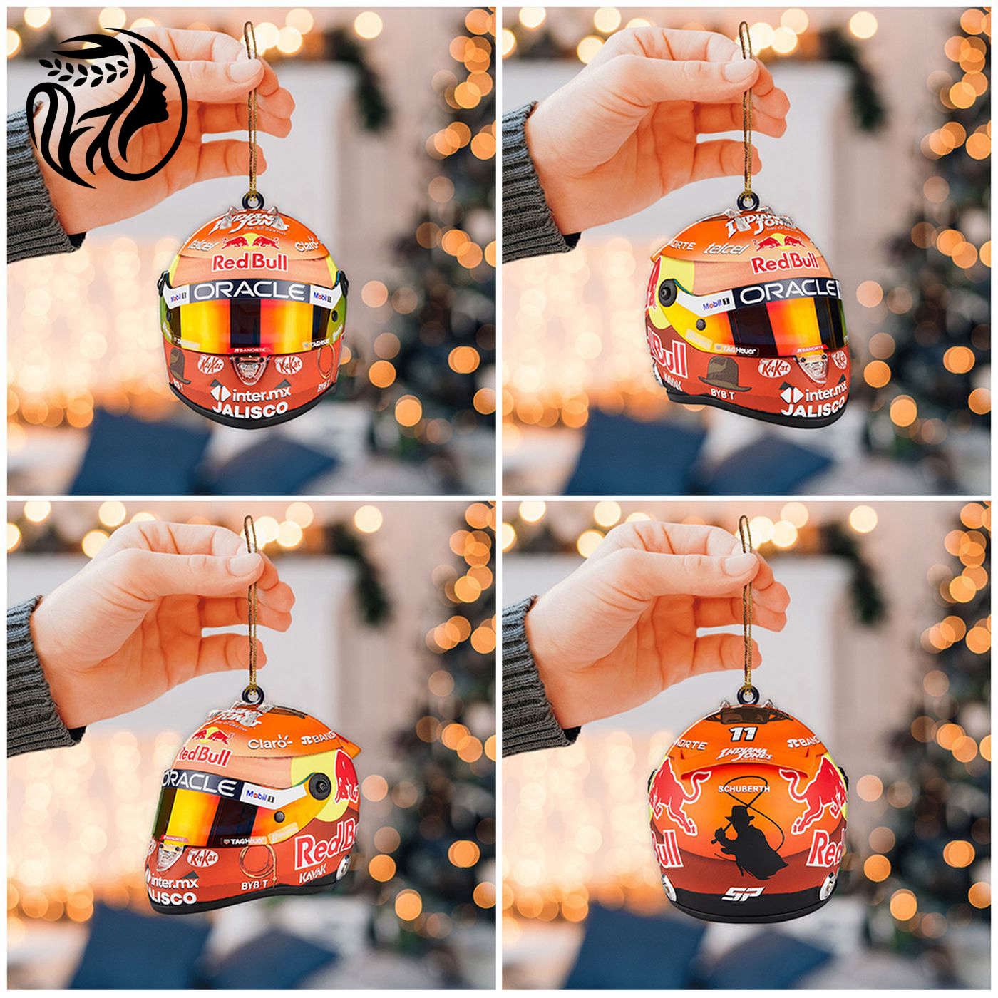 4PCS Red Bull Racing F1 Custom Shape 2-sided Acrylic Ornament Gift