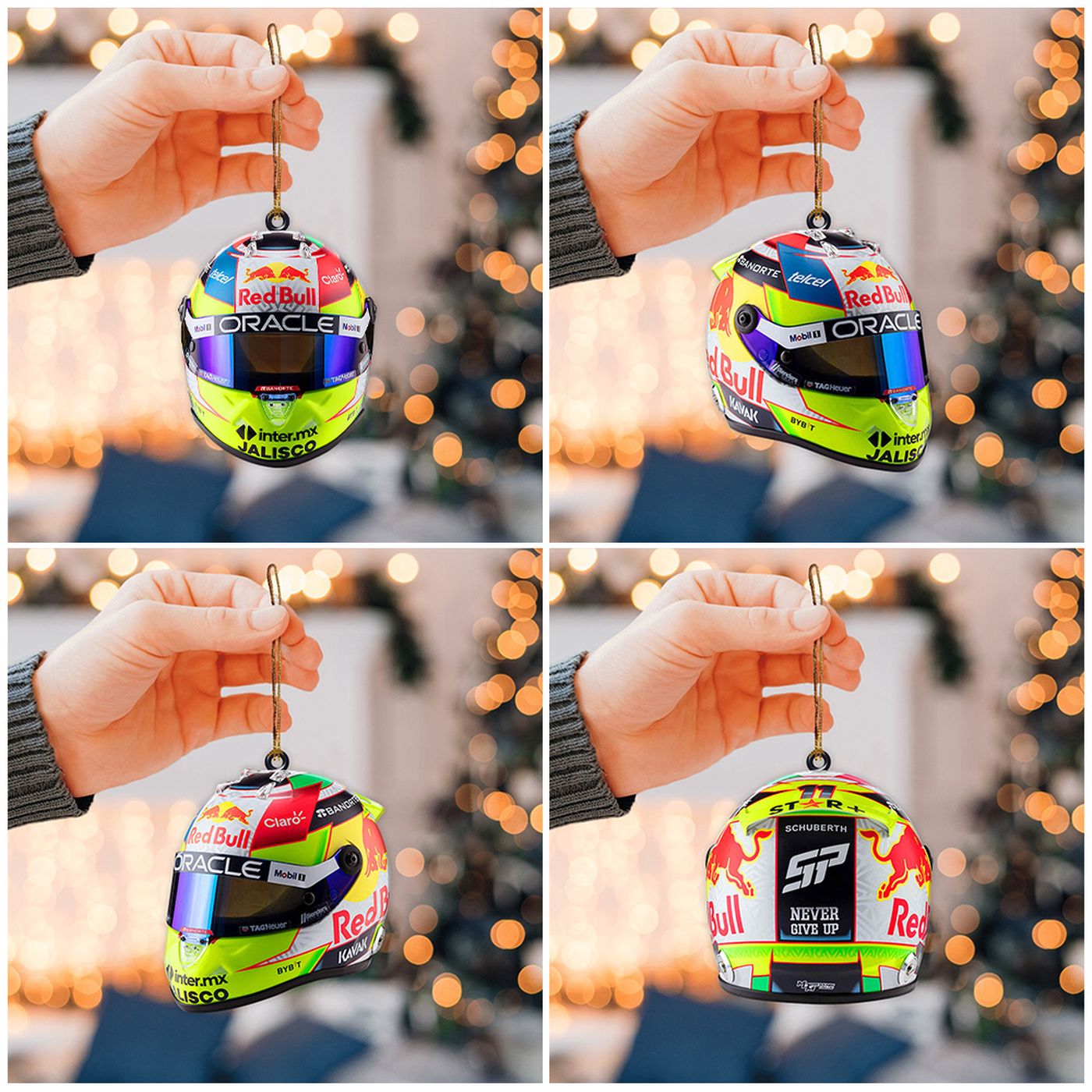 4PCS Red Bull Racing F1 Custom Shape 2-sided Acrylic Ornament Gift