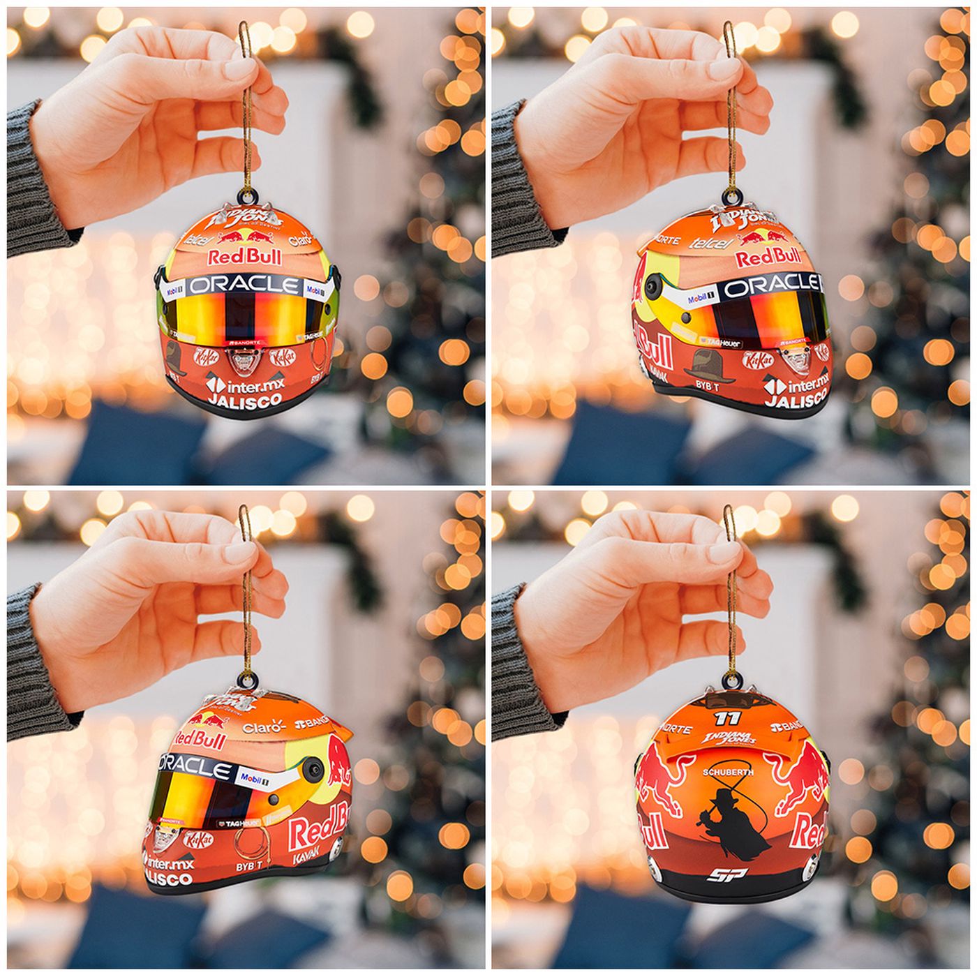 4PCS Red Bull Racing F1 Custom Shape 2-sided Acrylic Ornament Gift
