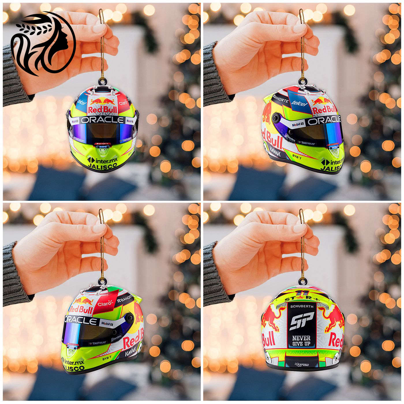 4PCS Red Bull Racing F1 Custom Shape 2-sided Acrylic Ornament Gift