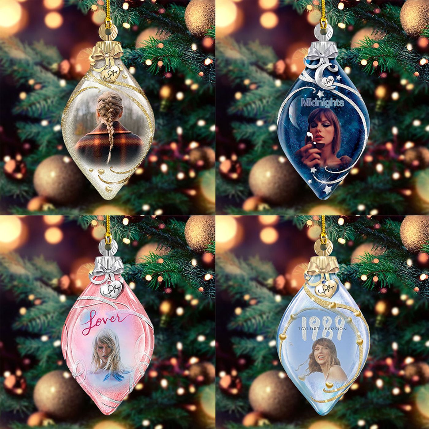 4PCS Taylor Swift Custom Shape 2-sided Acrylic Ornament 4PCS Taylor Swift Custom Shape 2-sided Acrylic Ornament