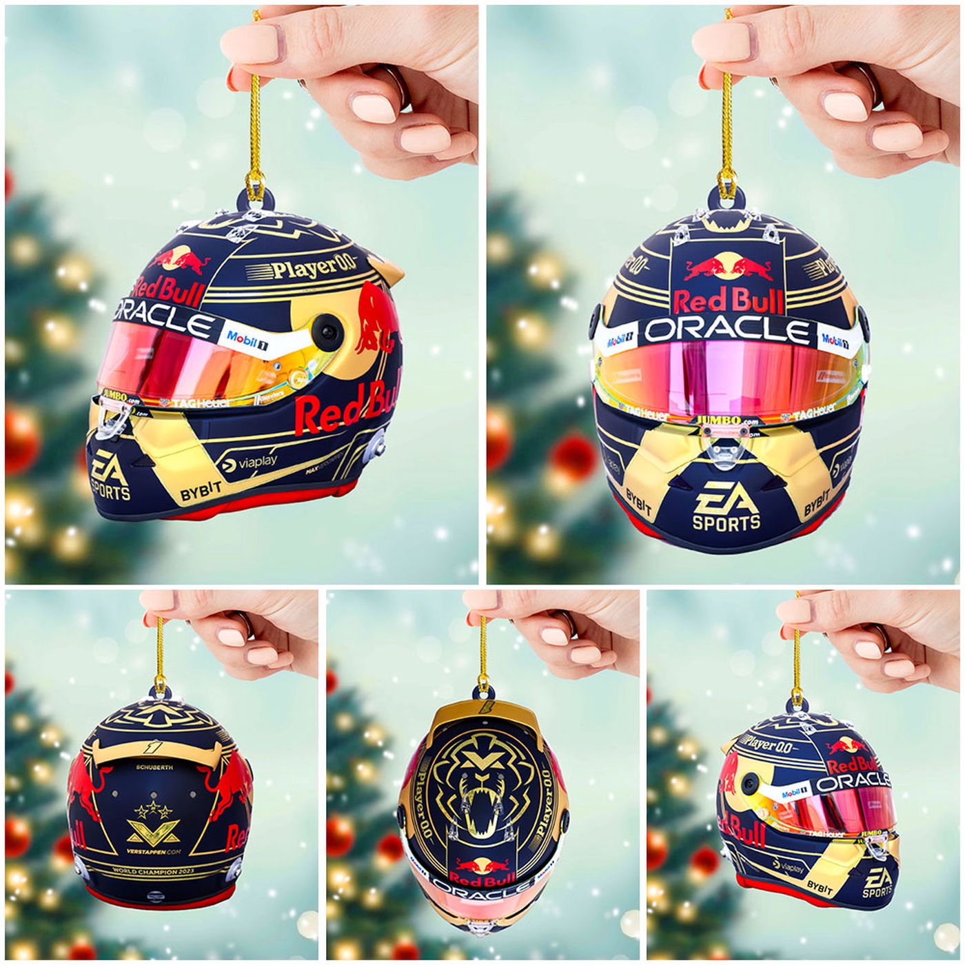 5PCS Red Bull Racing F1 2023 Champion Clear 1-Sided Acrylic Ornament Set Gift