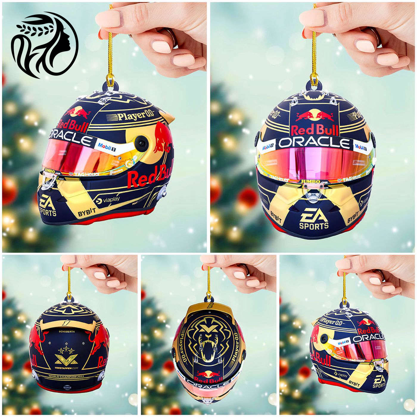 5PCS Red Bull Racing F1 2023 Champion Clear 1-Sided Acrylic Ornament Set Gift