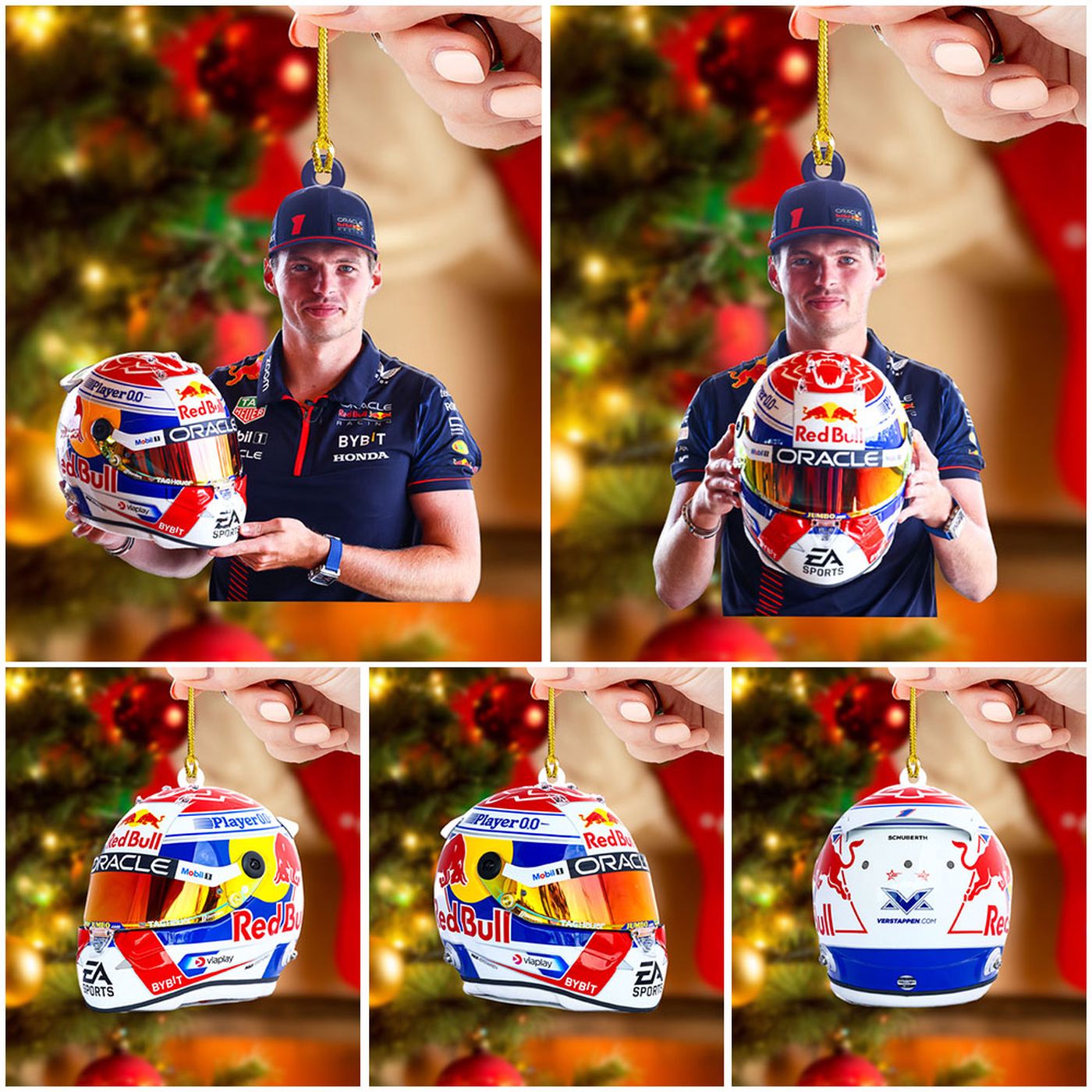 5PCS Red Bull Racing F1 Clear 1-Sided Acrylic Ornament Set Gift