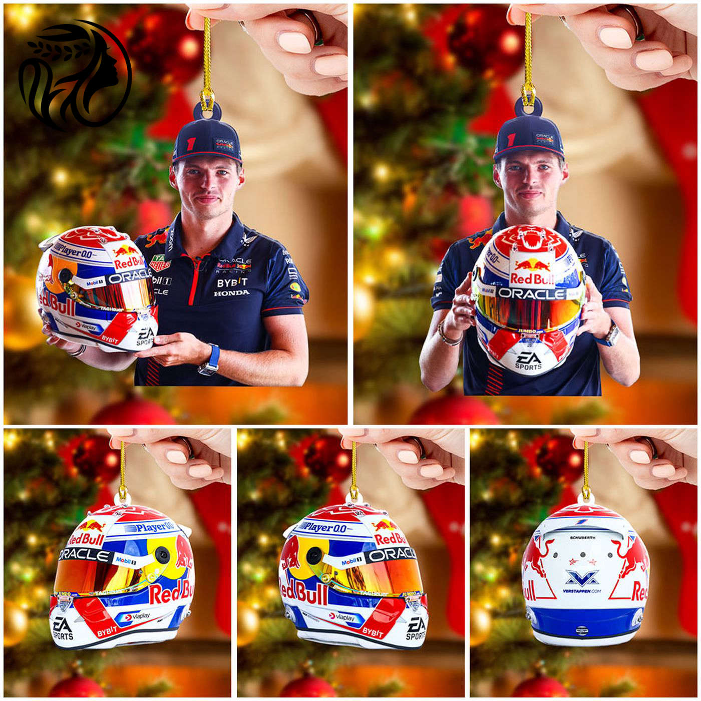 5PCS Red Bull Racing F1 Clear 1-Sided Acrylic Ornament Set Gift