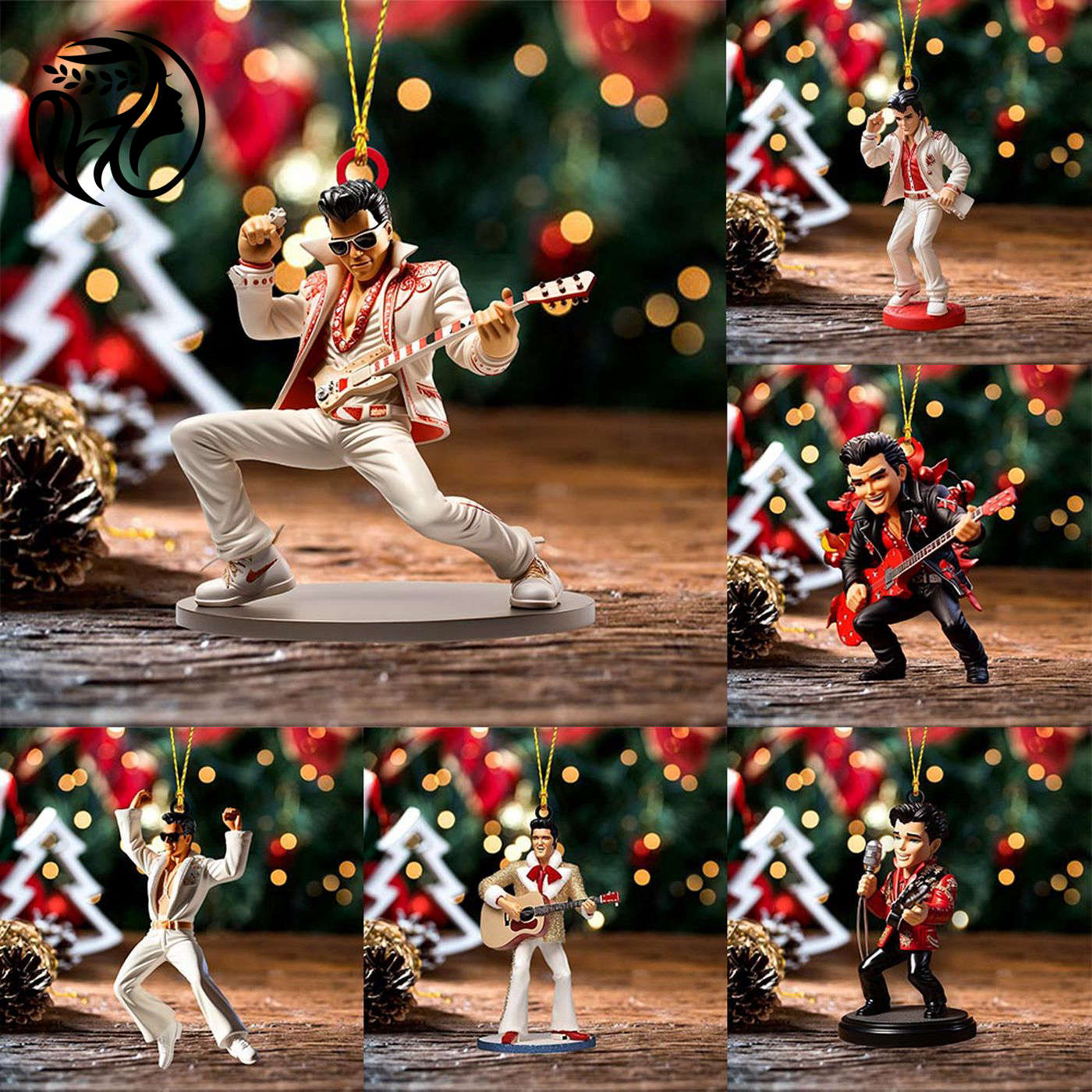 6PCS Elvis Presley Custom Shape-sided Acrylic Ornament Gift