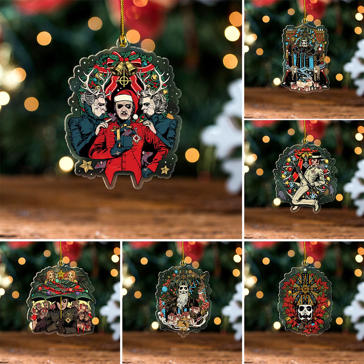 6PCS Ghost Band Custom Shape Clear 1-sided Acrylic Ornament Gift