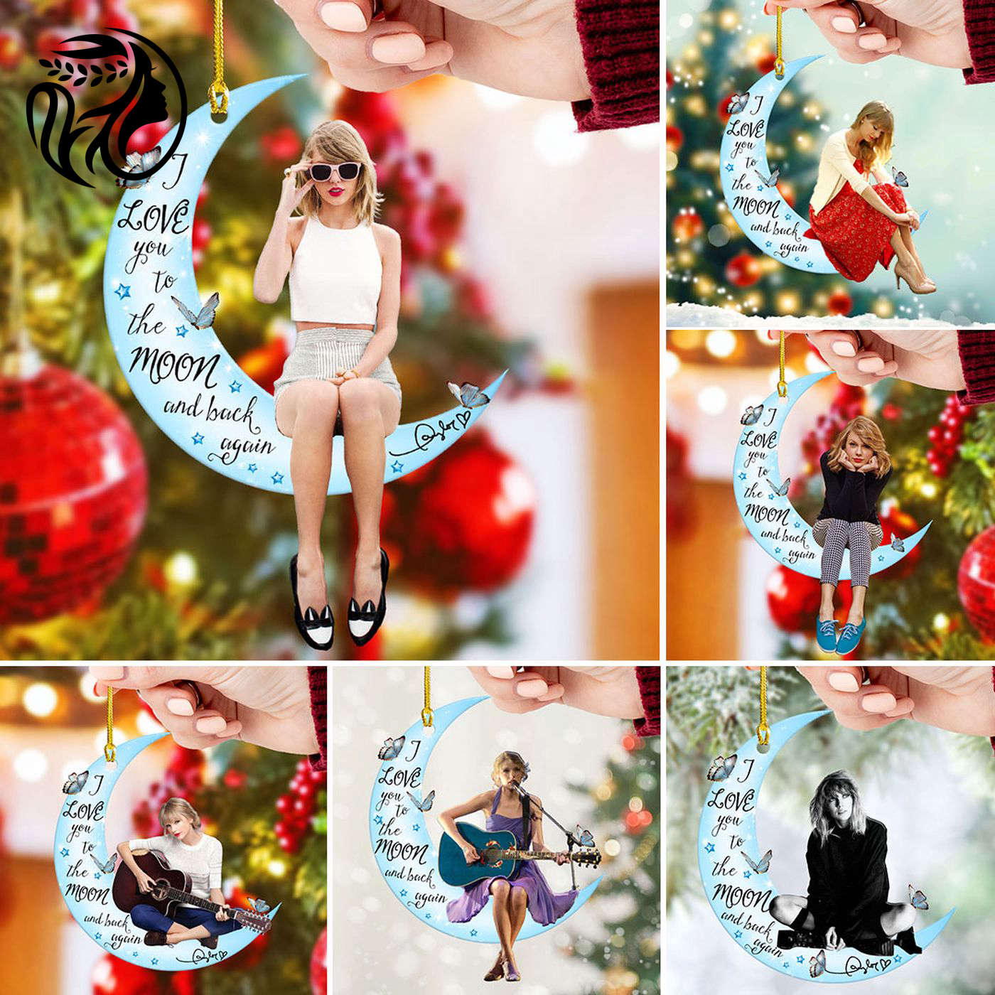 6PCS Taylor Swift 2-Side Printed Acrylic Ornament Set Gift