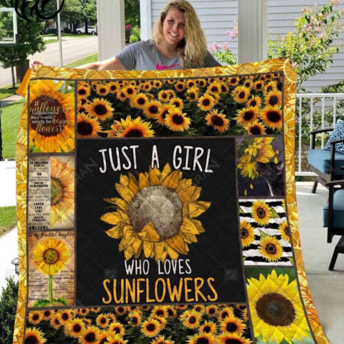 Sunflower Lover s Dream: Personalized 3D Quilt for Girls