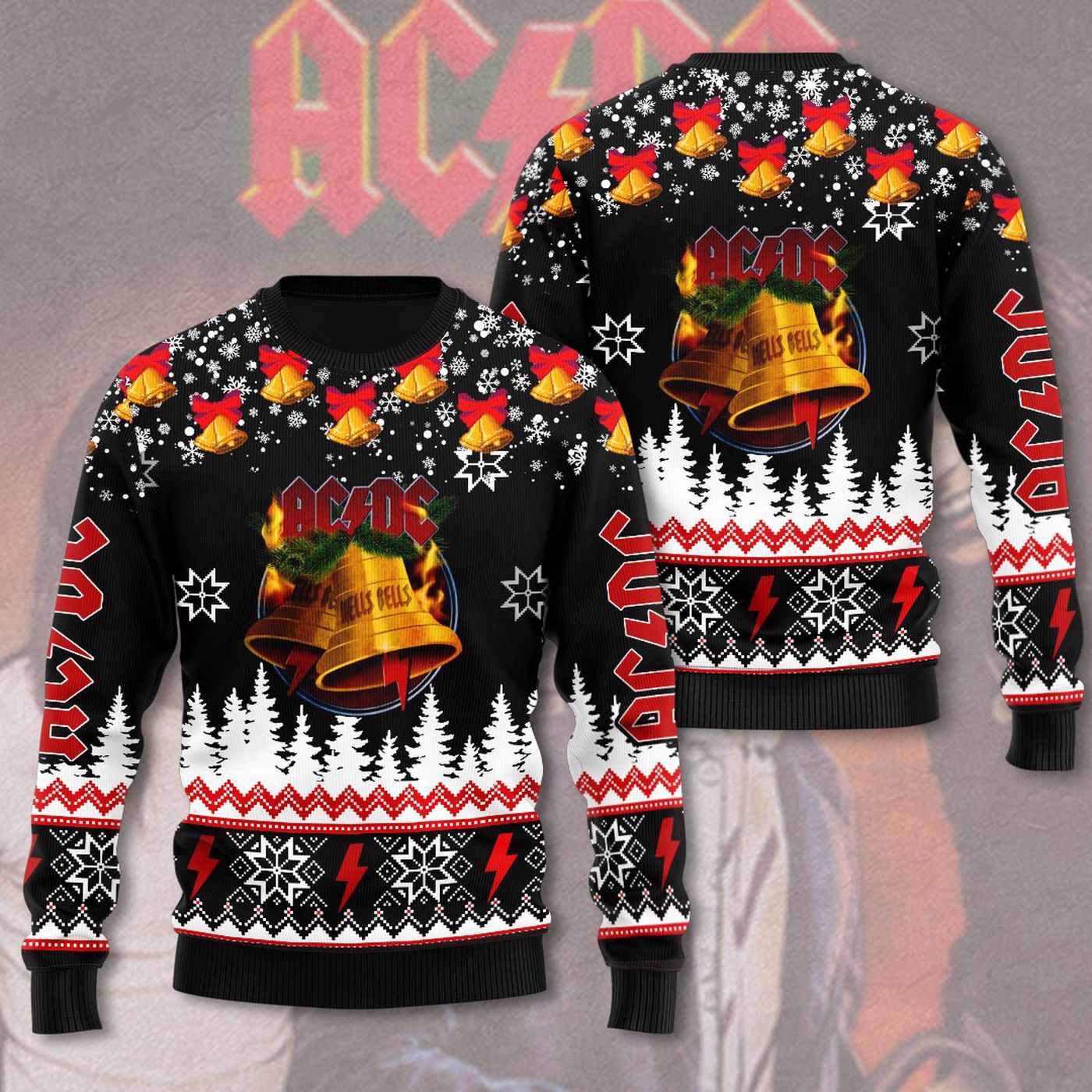 AC/DC 3D Ugly Sweater Gift – Gift for Men Women Christmas Day