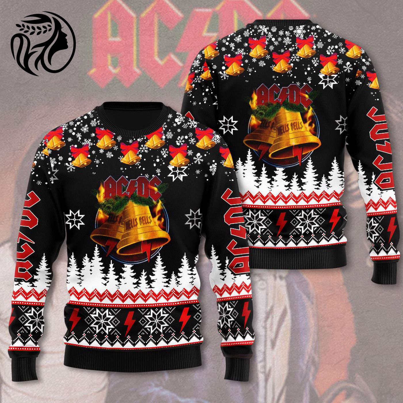 AC/DC 3D Ugly Sweater Gift – Gift for Men Women Christmas Day