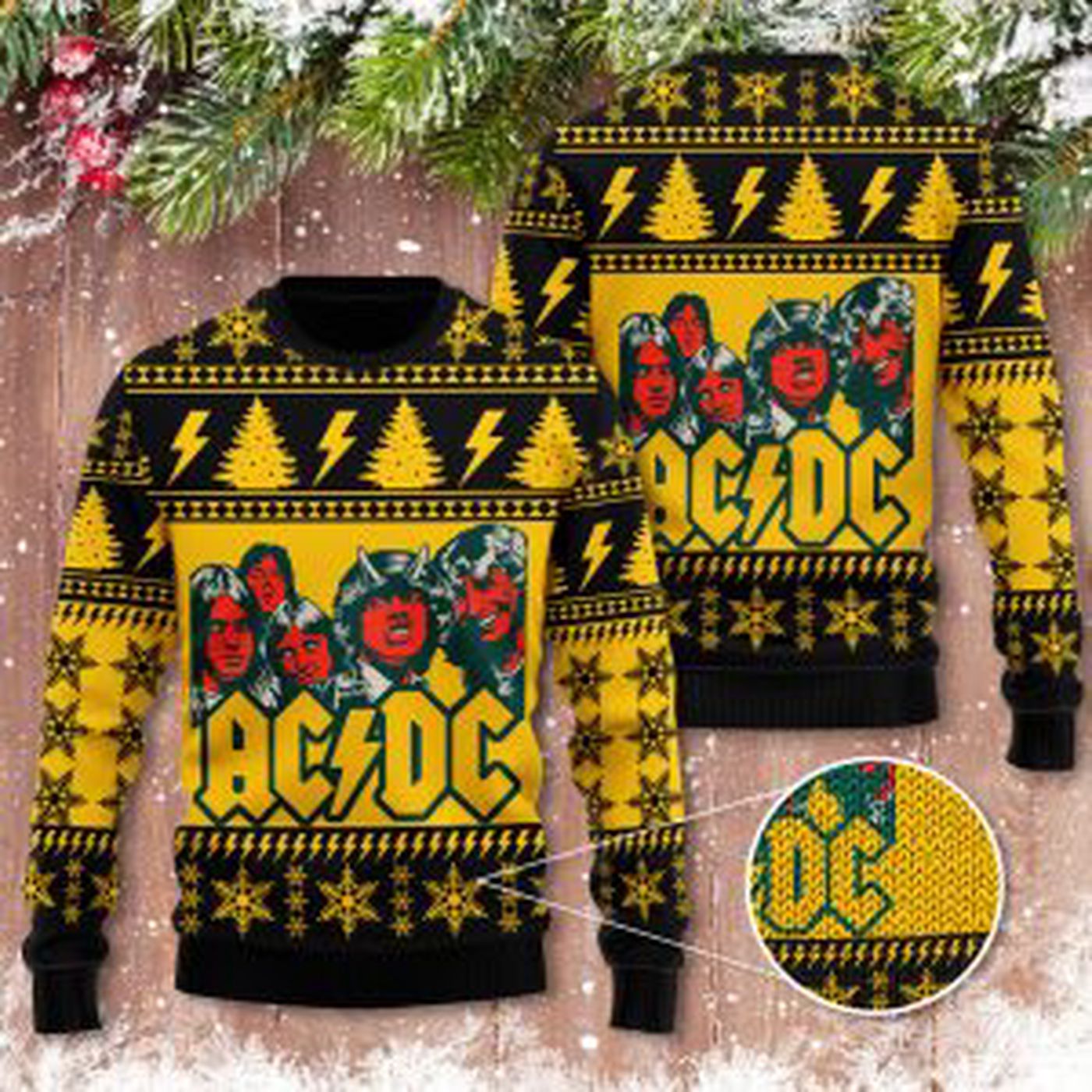 AC/DC 3D Ugly Sweater Gift – Gift for Men Women Christmas Day