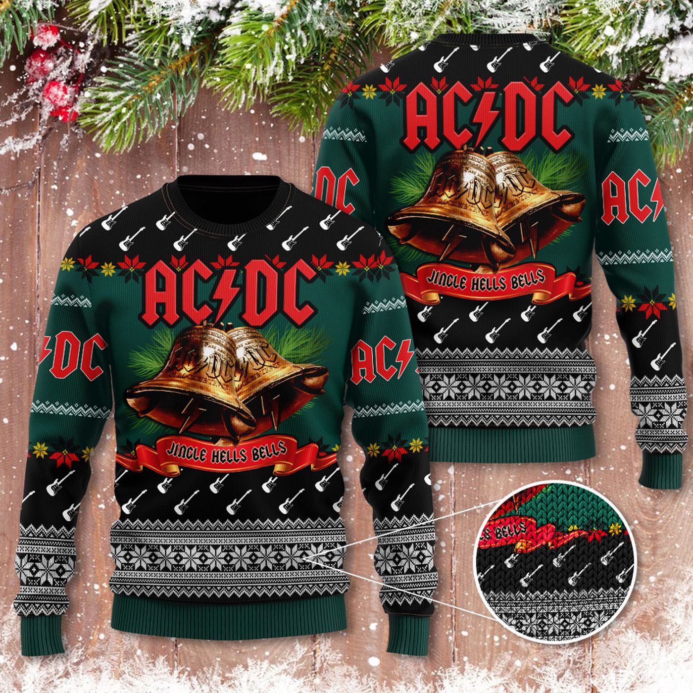 AC/DC 3D Ugly Sweater Gift – Gift for Men Women Christmas Day