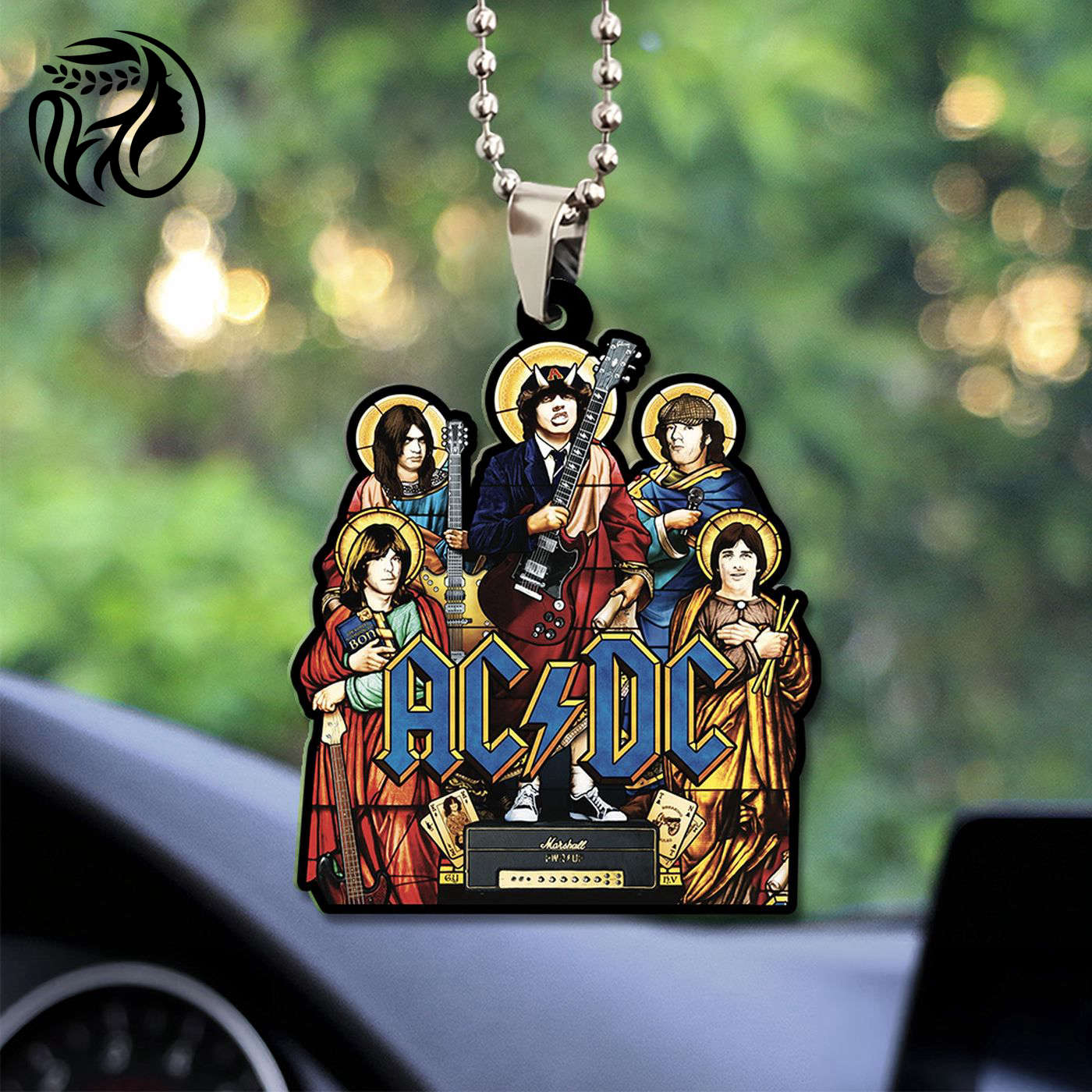 AC/DC Custom Shape 2-sided Acrylic Car Ornament