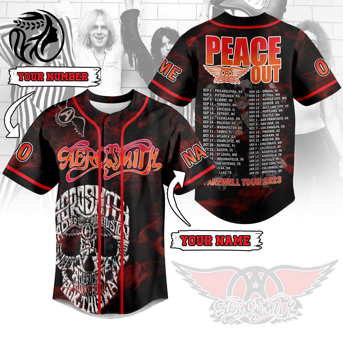 Aerosmith Baseball Jersey For Men Women And Kids Gift